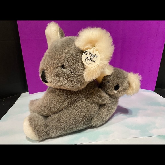 KOALA BEAR FAMILY VINTAGE 80s CHRISMA PLAYFUL PLUSH w/TAGS MOM & BABY KOALA BEAR - Picture 5 of 15